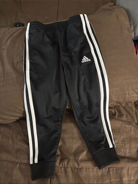 adidas Black Jogger Pants with White 3-Stripes